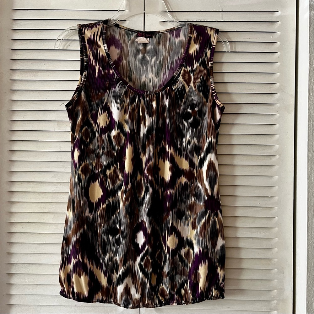 Agenda sleeveless aztec print top